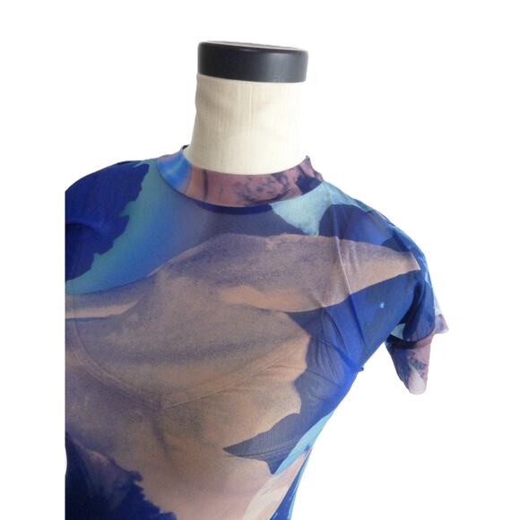 With Jean Sami Dress  Orchid Morphology Blue Mesh Size S - Picture 5 of 7